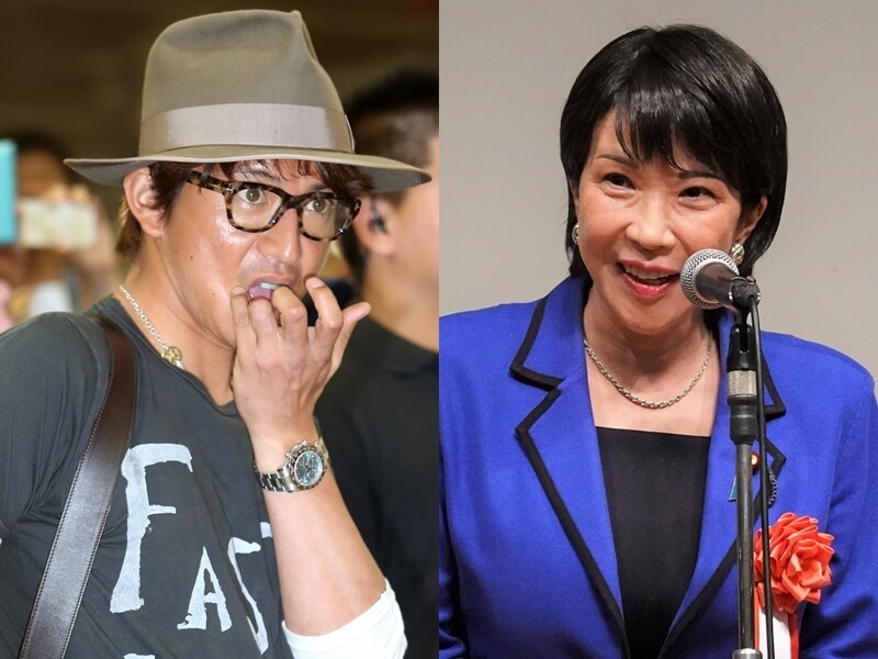 日本藝人木村拓哉（左）與日本首相高市早苗（右）。（中央社檔案照片）
