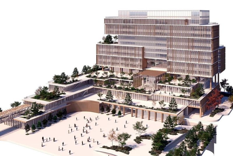 嘉義市經費達54億餘元的市民中心北棟大樓新建統包工程22日舉行動土典禮，預計2030年底完工啟用；圖為完工的示意圖。（嘉義市政府提供）中央社記者黃國芳傳真　115年1月22日