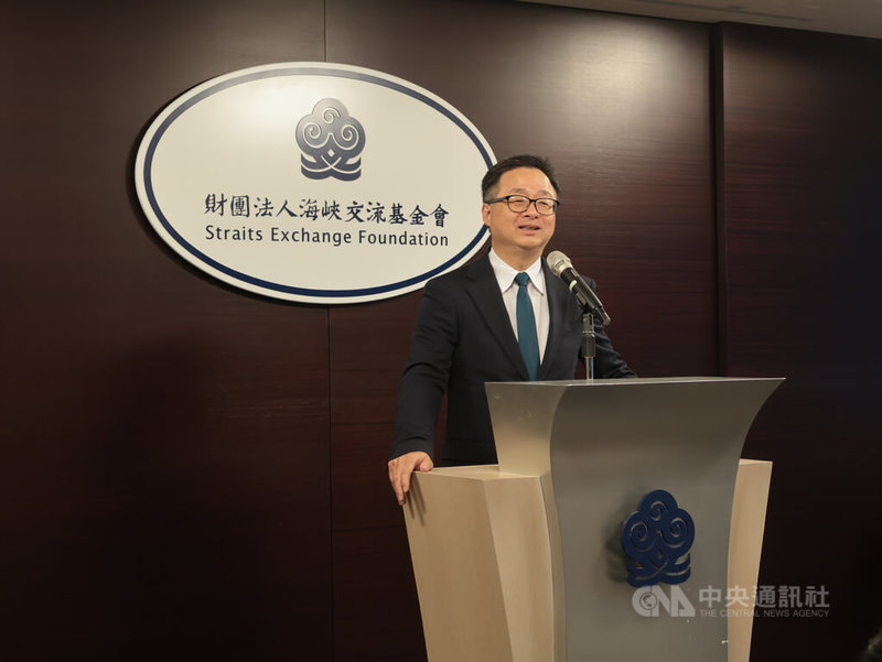 海基會秘書長羅文嘉23日主持海基會背景說明會。中央社記者李雅雯攝 115年1月23日