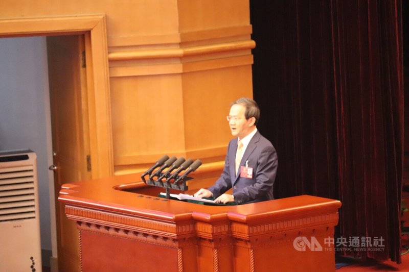 北京市第16屆人民代表大會第四次會議25日上午舉行，由北京市市長殷勇做政府工作報告。中央社記者呂佳蓉北京攝 115年1月25日