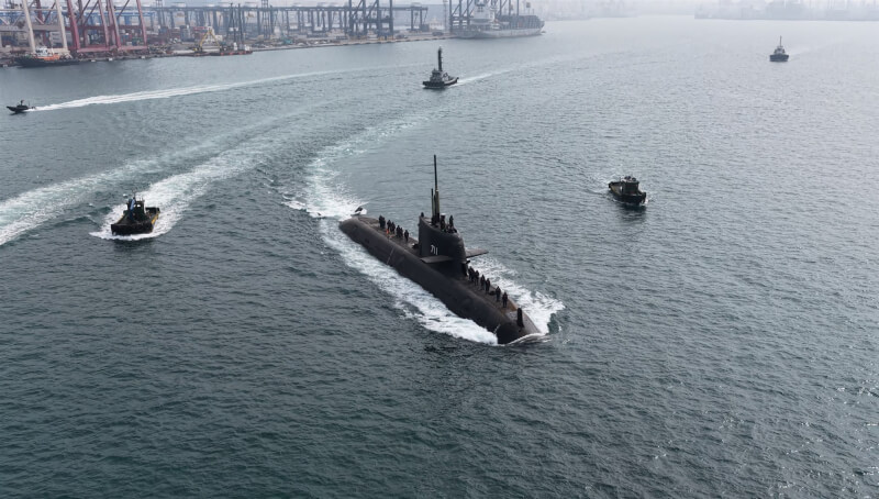 台船26日表示，國造潛艦海鯤號執行「淺水潛航前置海上測試」，順利完成聲納功能、推進系統及水下計程儀等3項。（台船提供）中央社記者游凱翔傳真　115年1月26日