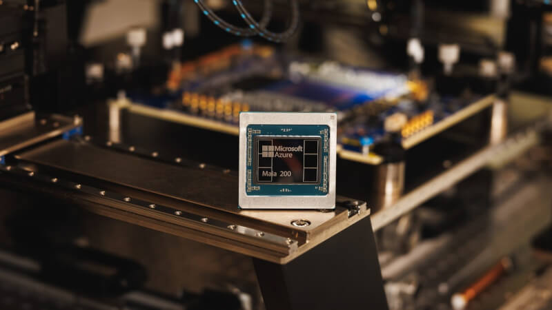 微軟第2代自研AI晶片Maia 200，將採用台積電3奈米製程打造。（圖取自微軟部落格網頁blogs.microsoft.com）