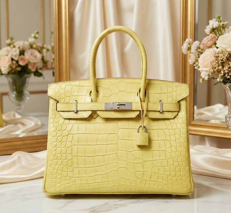 法務部行政執行署士林分署將於2月3日舉辦太子集團犯罪所得拍賣會。其中，最受矚目的標的是檸檬黃色系搭配鈀金配件的愛馬仕霧面鱷魚皮鉑金包。（士林分署提供）中央社記者謝君臨傳真 115年1月27日
