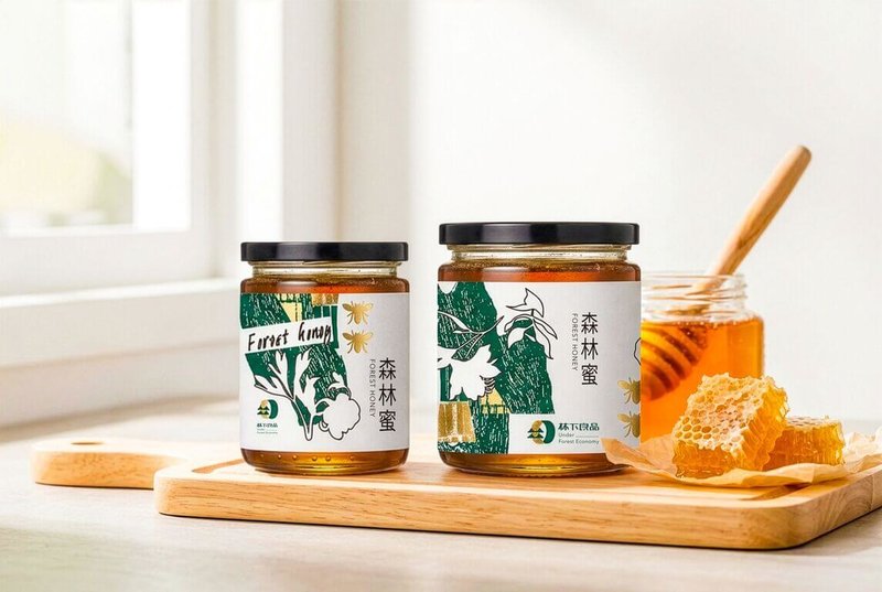 阿里山原住民農林業生產合作社產品「林下良品」森林蜜，充滿森林多層次甜蜜香氣，近日林保署嘉義分署協助在MUJI台灣無印良品上架。（林保署嘉義分署提供）中央社記者蔡智明傳真　115年1月28日