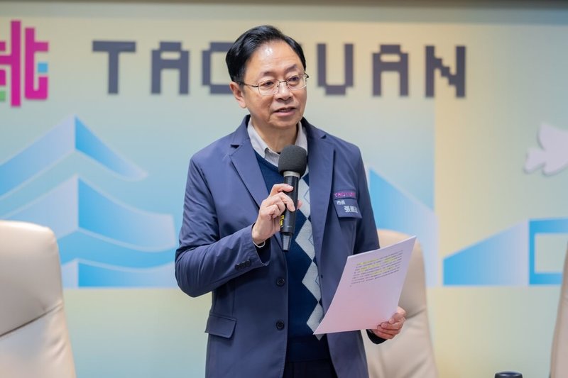 桃園市長張善政（圖）28日在市政會議中表示，桃園市都市計畫委員會通過捷運機場線A20、A21站整體開發區土地使用規範，將啟動可負擔住宅相關機制，出售給符合資格的年輕族群。（桃園市政府提供）中央社記者葉臻傳真 115年1月28日