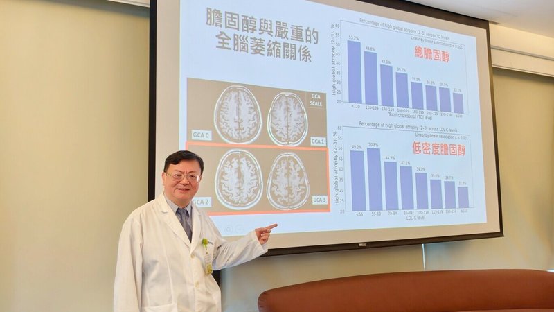 彰化秀傳紀念醫院神經內科主任邱百誼（圖）28日在醫院記者會發表研究成果，說明於高齡族群中，膽固醇過低或短期內劇烈下降，反而可能增加失智症發生及惡化風險，顛覆膽固醇越低越好的思維。（秀傳醫院提供）中央社記者吳哲豪傳真 115年1月28日