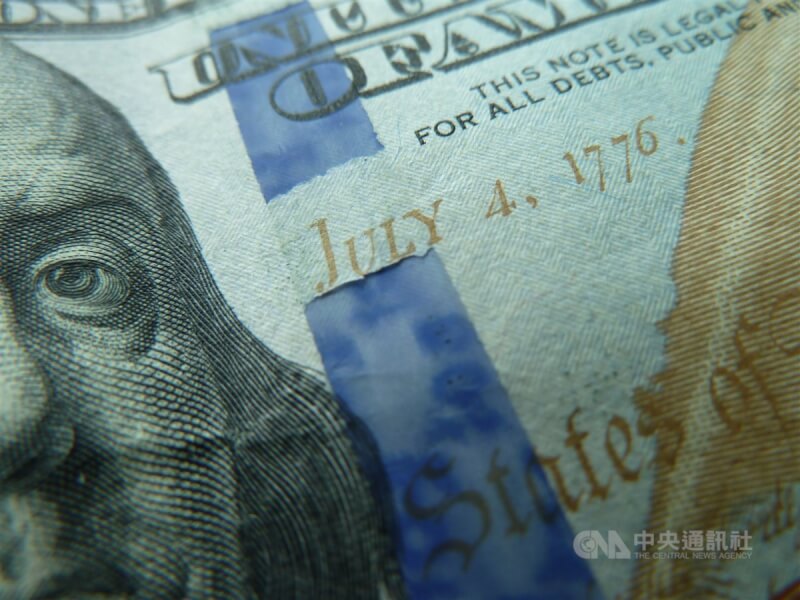 圖為美元。（中央社檔案照片）