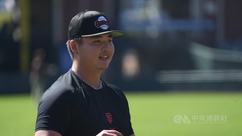 舊金山巨人隊21日宣布將旅美右投鄧愷威下放3A。圖攝於2024年4月。中央社記者張欣瑜舊金山攝　114年8月22日