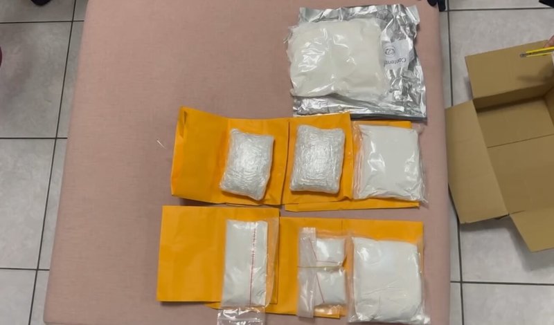 林姓男子曾涉運毒案遭通緝，至今已逃亡3年。刑事局南部打擊犯罪中心經長期跟監蒐證，掌握林男動態作息後，在林男女友的新北租屋處緝捕到案，並起獲海洛因、依托咪酯等毒品，解送雄檢發監執行。（刑事局南部打擊犯罪中心提供）中央社記者洪學廣傳真　115年2月5日