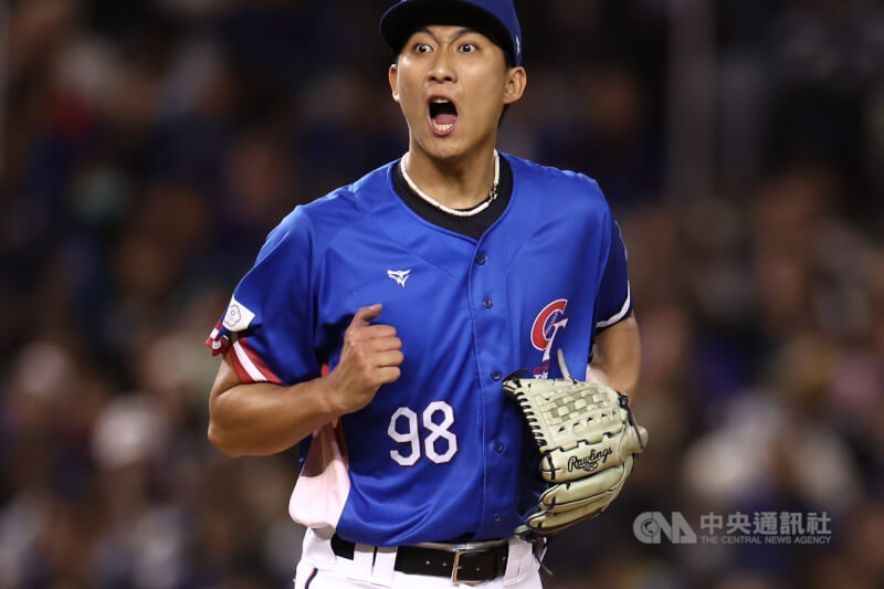 沙子宸在2025年世界棒球經典賽資格賽擔任先發投手，迎戰南非隊。（中央社檔案照片）