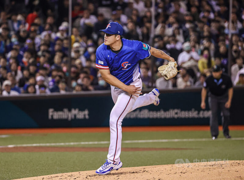 莊陳仲敖在2025年世界棒球經典賽資格賽先發登板。（中央社檔案照片）