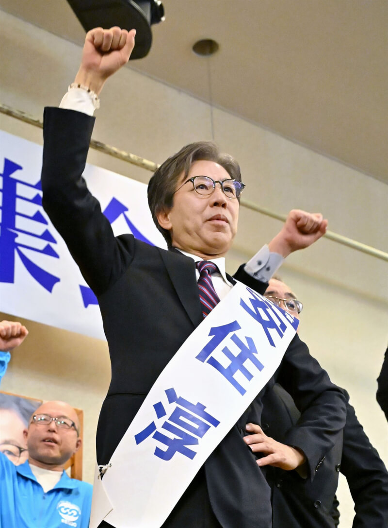 中道共同幹事長安住淳回歸選區宮城縣拉票。（共同社）