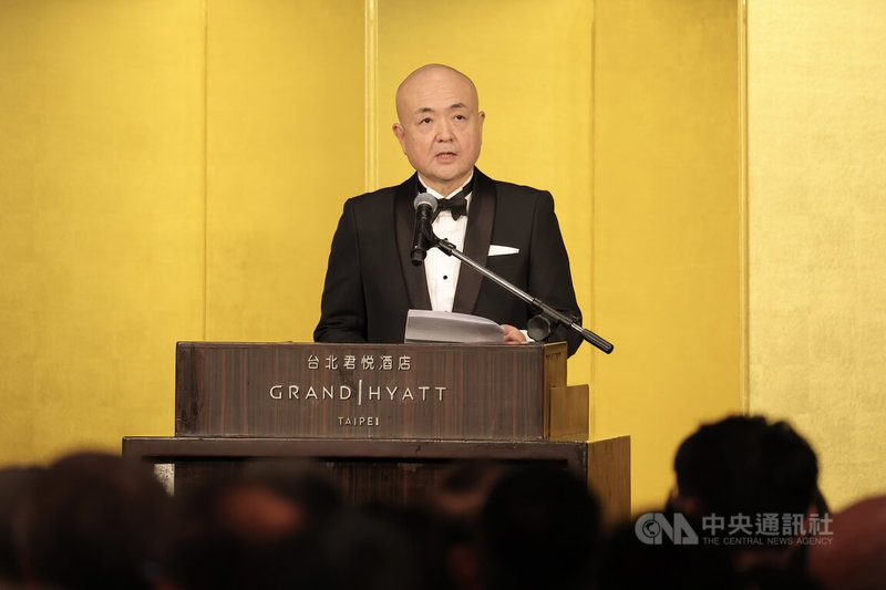 「天皇陛下華誕慶祝酒會」9日傍晚在台北舉行，日本台灣交流協會代表片山和之（圖）致詞強調，日本首位女首相在眾議院選舉獲得國民的信任，台灣對日本的重要性毫無動搖，台日透過各項交流，也是共同追求區域和平與穩定的夥伴。中央社記者翁睿坤攝　115年2月9日