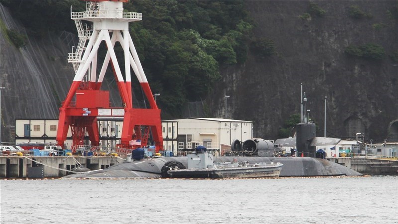 美軍俄亥俄級核潛艦。（中央社檔案照片）