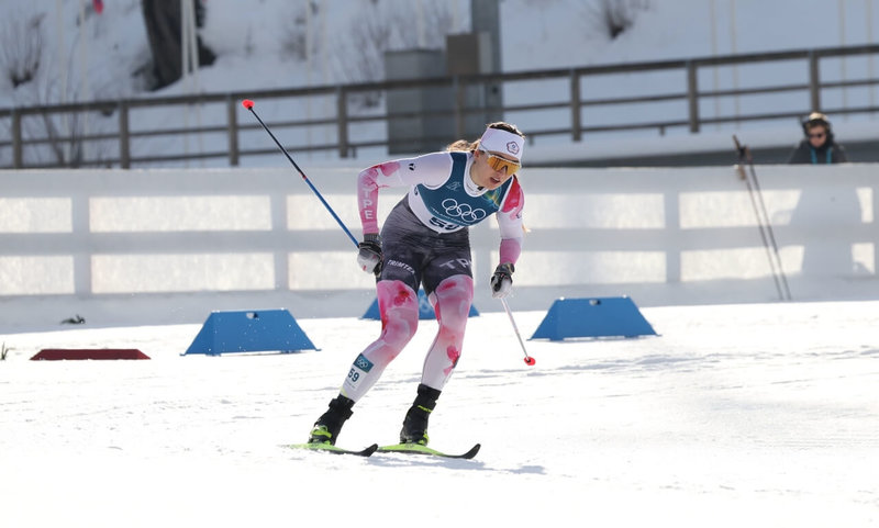台美混血女子越野滑雪好手余睿（圖）10日征戰米蘭冬季奧運的女子競速傳統式資格賽，以4分02秒29名列全亞洲選手第1名，可惜最後無緣晉級下一輪。（中華奧會提供）中央社記者陳容琛傳真　115年2月10日