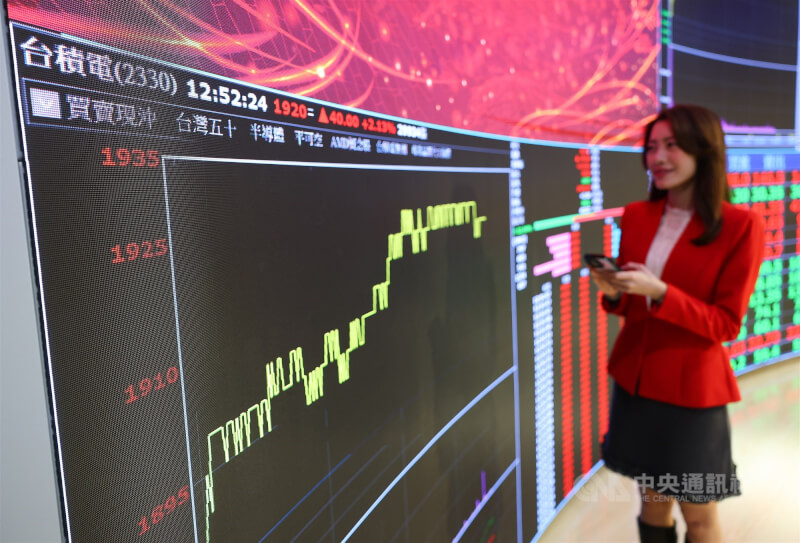 台股農曆蛇年封關日收在33605.71點新高，台積電盤中續創新天價，終場收在1915元。中央社記者謝佳璋攝 115年2月11日