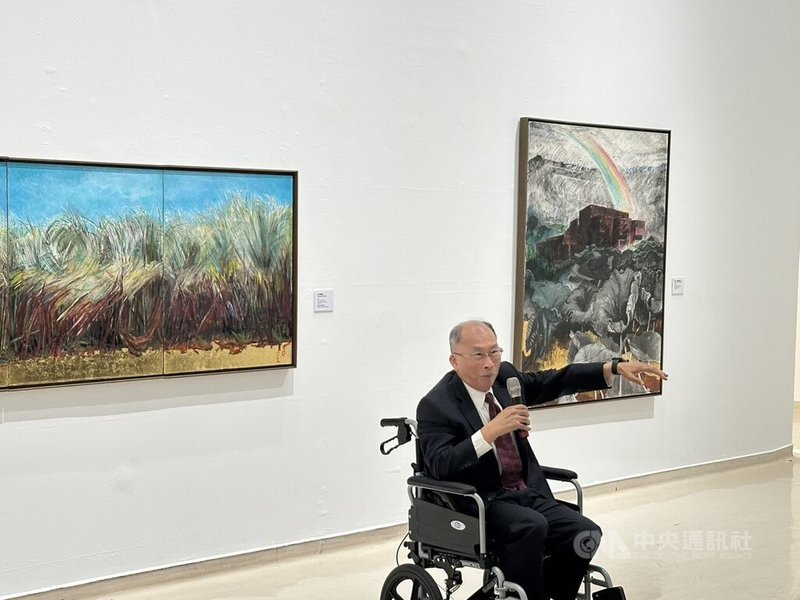 高雄市立美術館創館館長黃才郎（圖）回歸藝術家身分，在高美館推出「彩虹之後—黃才郎個展」，展出包含素描、水彩與油畫近150件珍貴作品，12日舉辦開展儀式。中央社記者林巧璉攝　115年2月12日