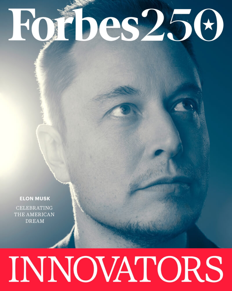 富比世（Forbes）雜誌11日發布前250大在世創新者（Innovator），全球首富馬斯克榮登榜首。（圖取自facebook.com/forbes）