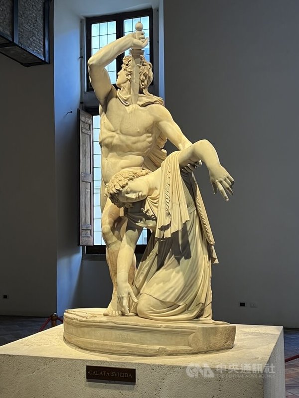 阿爾騰普斯宮內收藏的珍貴作品「自殺的高盧人」。中央社記者黃雅詩羅馬攝　115年2月12日