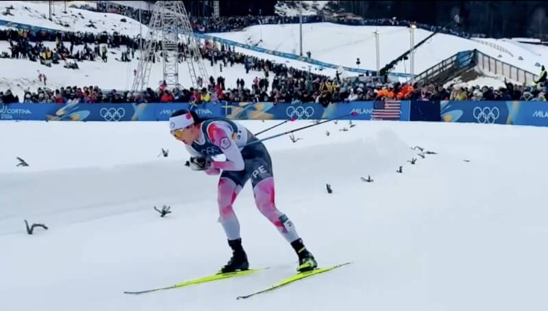 台美混血的越野滑雪好手余睿，13日在米蘭冬奧越野滑雪的女子10公里計時賽決賽，以排名第64完賽。（中華奧會提供）中央社記者黎建忠傳真　115年2月13日