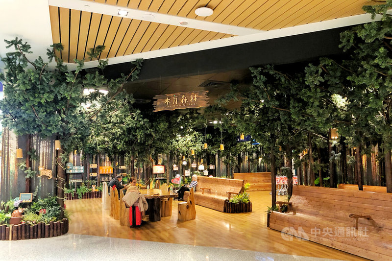 桃園國際機場二航廈C1木育森林候機室設置兼具知識、教育意義、訓練益智的各式木製設施，將森林與木的知識，透過趣味方式與旅客互動，提供舒適溫暖的候機時光。中央社記者吳睿騏桃園機場攝　115年2月14日