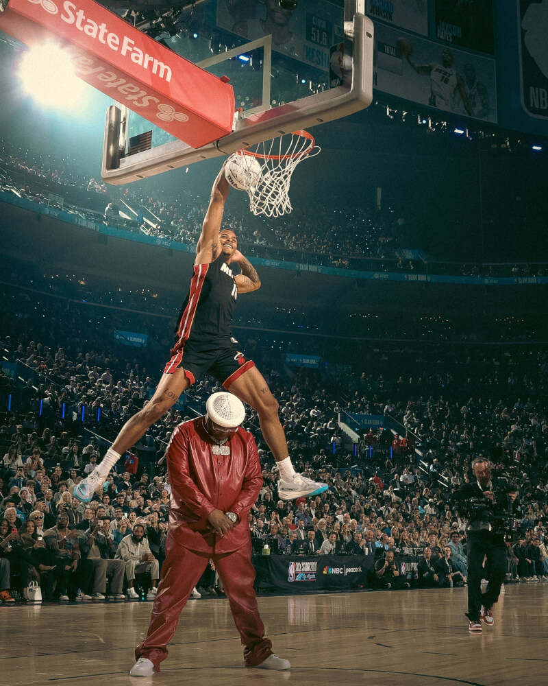 NBA全明星賽灌籃大賽，邁阿密熱火前鋒強生榮膺新任灌籃王。（圖取自x.com/NBA）