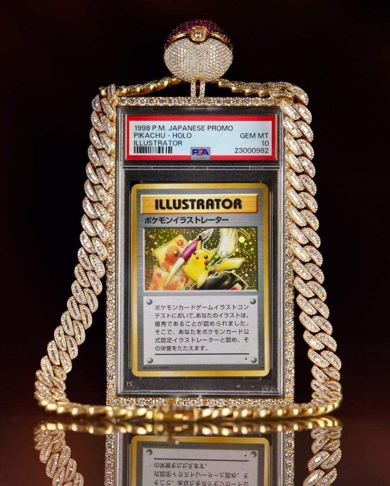 被譽為「聖杯」級的稀有「插畫家皮卡丘」卡片。（圖取自instagram.com/loganpaul）