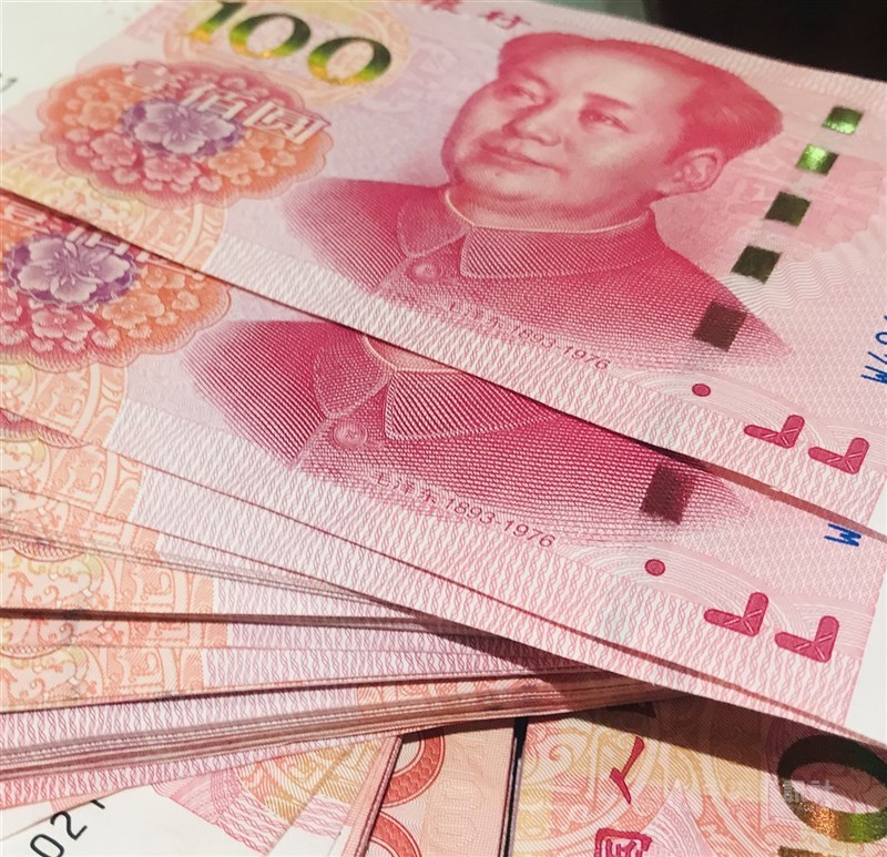 人民幣存款餘額續降。（中央社檔案照片）