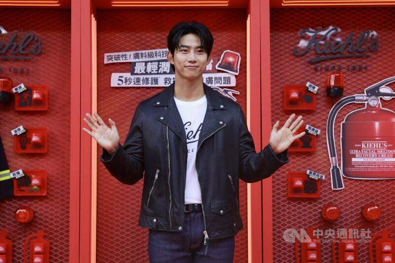 韓星玉澤演1月在台北出席保養品牌宣傳活動。（中央社檔案照片）