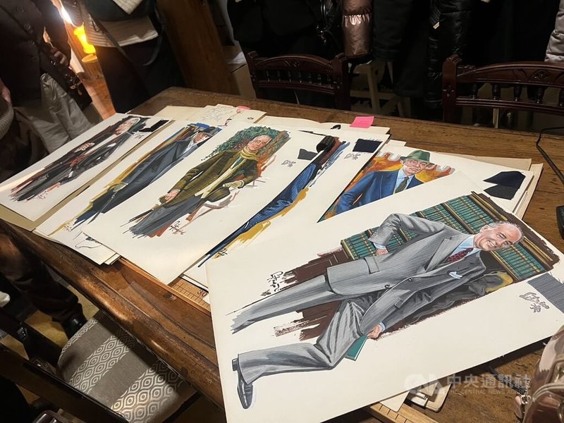 義大利里特科裁縫店跨越冷戰意識形態,同時替美蘇領導人設計西裝,圖為當時替戈巴契夫訂製西裝的設計圖。中央社記者黃雅詩羅馬攝 115年2月27日