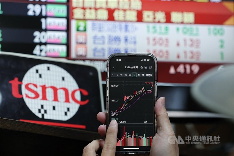 圖為台股示意圖。 （中央社檔案照片）