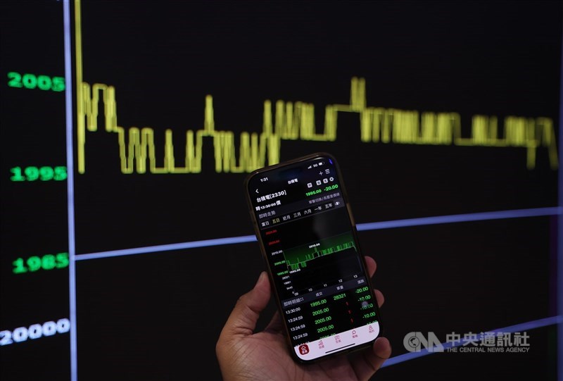 圖為台股示意圖。 （中央社檔案照片）