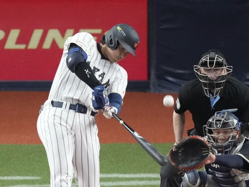 世界棒球經典賽（WBC）日本隊2日在官辦熱身賽與日職歐力士猛牛隊交手，大谷翔平3打數沒有安打。（共同社）
