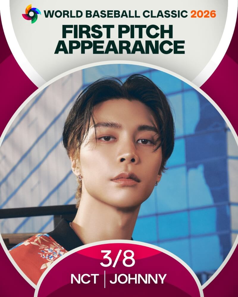 韓國團體NCT成員Johnny將擔任WBC經典賽台韓戰的開球嘉賓。（圖取自facebook.com/TAIWAN.MLB）