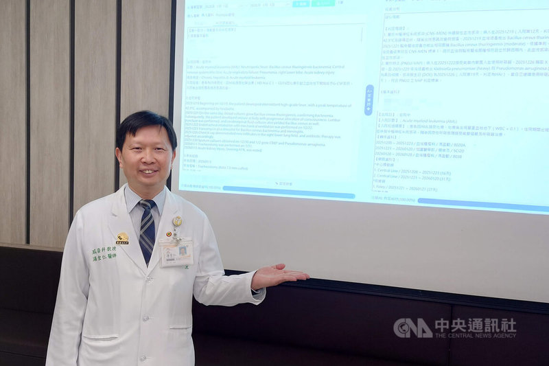 奇美醫院副院長湯宏仁（圖）4日在院內衛教宣導會介紹院方開發的「A+感管師智慧平台」，可大幅提升院內感染管制作業效率。中央社記者楊思瑞攝　115年3月4日