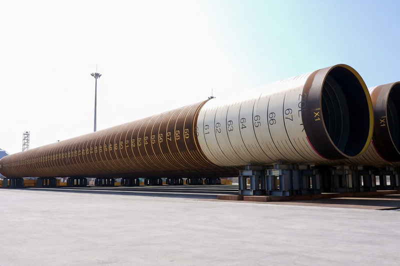 哥本哈根基礎建設基金（CIP）渢妙離岸風場4日宣布第一組水下基礎的基樁已成功安裝完畢，打樁作業全速進行中。（CIP提供）中央社記者曾智怡傳真 115年3月4日