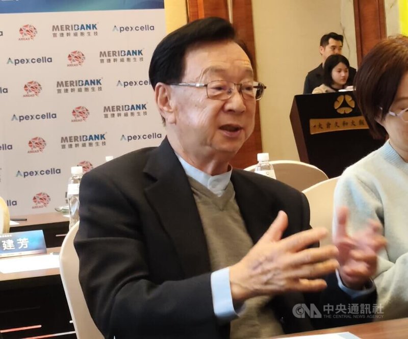 宣捷幹細胞創辦人、聯電榮譽副董事長宣明智4日出席宣捷幹細胞簽約記者會,他認為台灣生技產業有望成為下一座護國神山。中央社記者何秀玲攝 115年3月4日