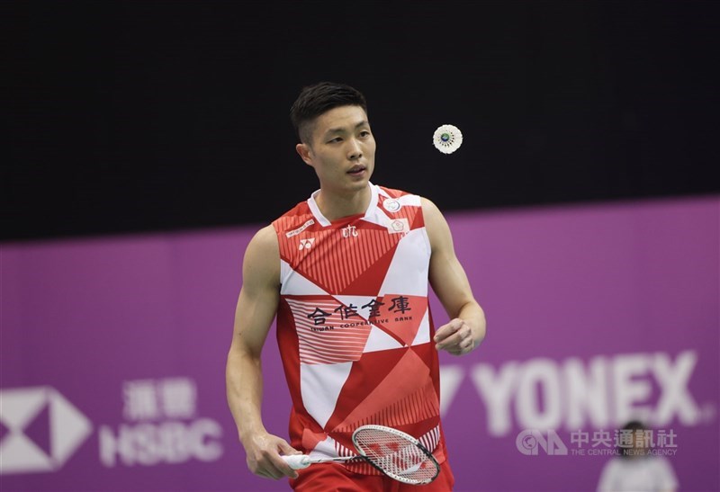 圖為羽球好手周天成。（中央社檔案照片）