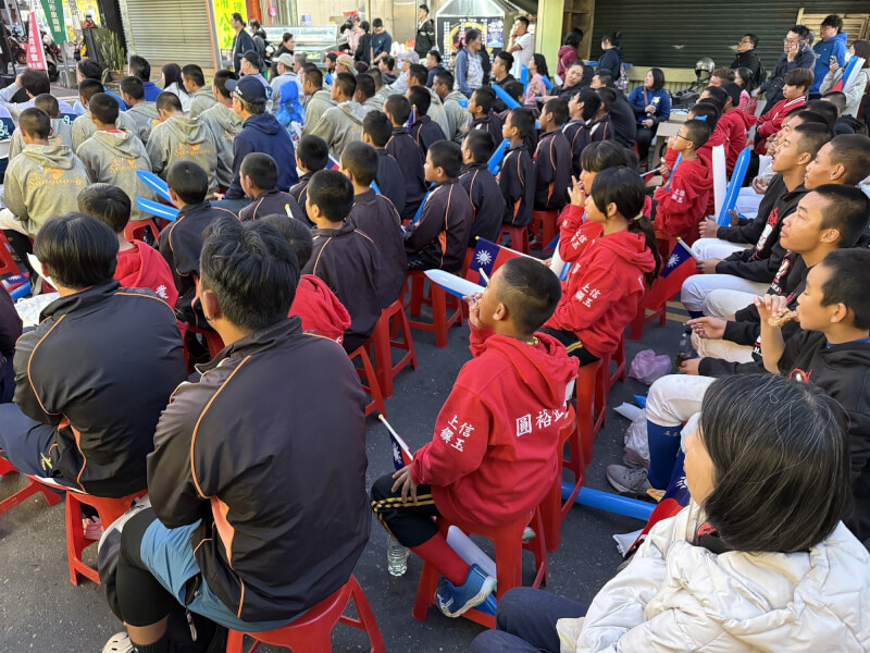 南投市公所舉辦轉播應援活動，現場湧入數百人一同為台灣隊加油。中央社記者蕭博陽南投縣攝　115年3月6日