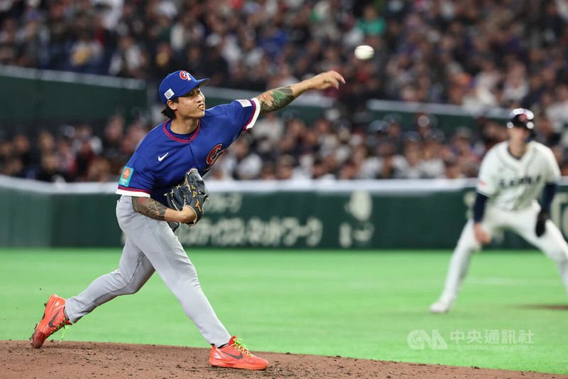 世界棒球經典賽（WBC）C組預賽台灣隊7日在日本東京巨蛋與捷克隊交手，台灣隊投手林昱珉在第3局中繼登板，順利化解壘上有人危機。中央社記者王騰毅東京攝　115年3月7日