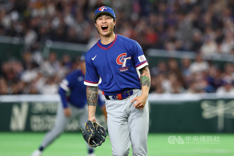 經典賽C組預賽台灣隊第三戰7日在日本東京巨蛋與捷克隊交手，台灣隊林昱珉中繼好投未失分。中央社記者王騰毅東京攝 115年3月7日