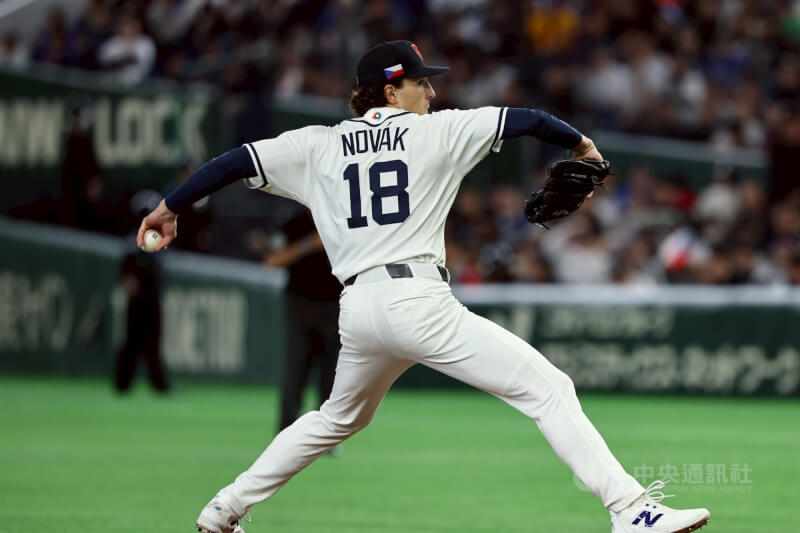 捷克隊派出左投諾瓦克（Jan Novak）先發。中央社記者王騰毅攝　115年3月7日