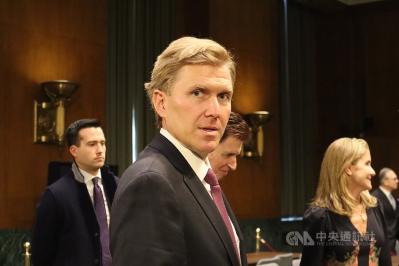 美國智庫外交關係協會4日邀請戰爭部負責政策的次長柯伯吉（中）出席座談。圖攝於2025年3月5日。中央社記者鍾佑貞華盛頓攝 115年3月9日