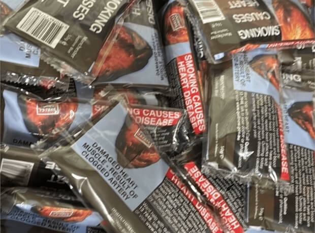 澳洲邊境部隊2月查獲8大箱仿冒香菸包裝。（圖取自澳洲邊境部隊網頁abf.gov.au）