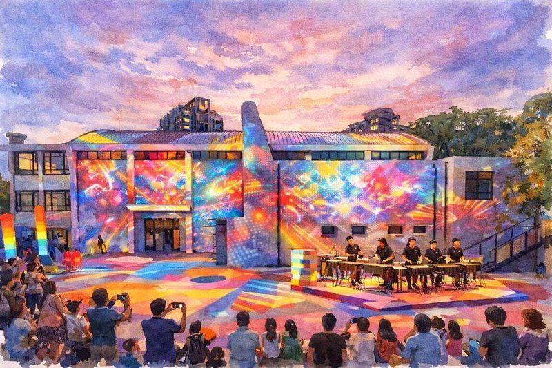 朱宗慶打擊樂團成立40週年，創辦人朱宗慶在臉書上宣布，已取得北投製片廠ROT案最優申請人資格，「預計10個月後，將會有一座全球最專業、最具規模的打擊樂文化園區坐落於北投。」圖為示意圖。（朱宗慶打擊樂團提供）中央社記者趙靜瑜傳真  115年3月11日