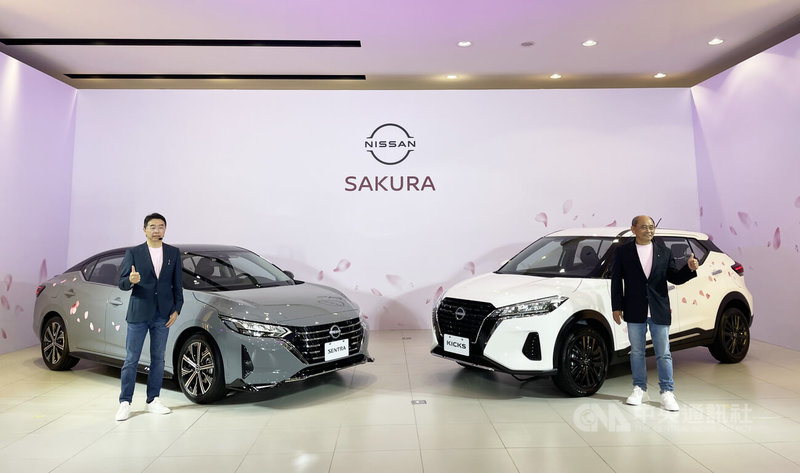 裕日車11日舉行NISSAN KICKS & SENTRA SAKURA新車款發布會，總經理姚振祥（右）表示，油價變數屬短期因素影響有限，副總經理李昌益（左）透露，今年持續引進美製車和歐規車。 中央社記者鍾榮峰攝　115年3月11日