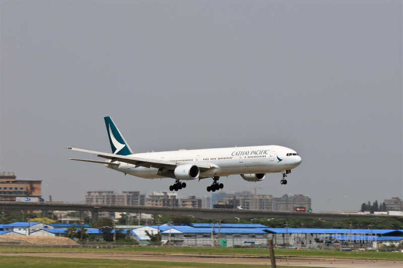 圖為國泰航空班機。（中央社檔案照片）
