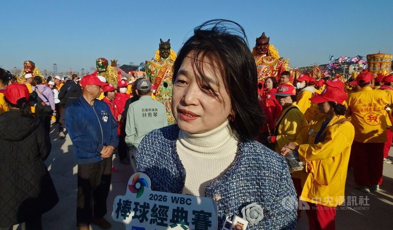 嘉義縣政府12日下午舉辦「陪媽祖一起賞燈」活動，觀光署長陳玉秀（前）說，此次台灣燈會真的實現「光耀台灣、點亮嘉義」，也創造了身為嘉義人的光榮感。中央社記者蔡智明攝　115年3月12日