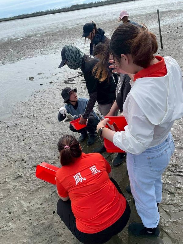 國立中山大學海洋生物科技暨資源學系教授劉商隱在台灣本島海草復育，希望將台南七股遊客中心的六號小島打造為海草苗圃，展開從移植、監測到公民科學參與的跨界合作。南山人壽企業志工與社區大學民眾也曾一同參與。（中山大學提供）中央社記者汪淑芬傳真  115年3月12日