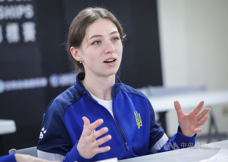 烏克蘭拔河國家隊選手謝夫楚克接受中央社專訪，談起接觸拔河運動的機緣是2020年就讀軍校期間。中央社記者裴禛攝　115年3月13日